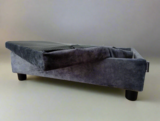 Antraciet velours kussenhoes