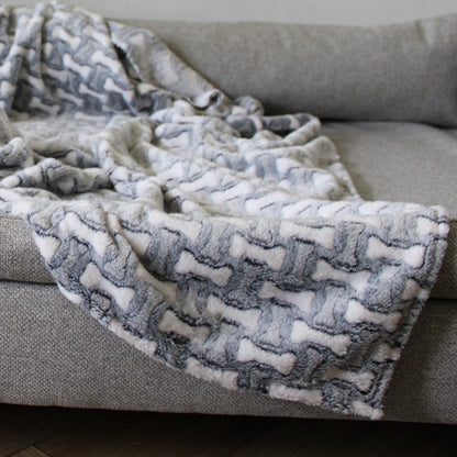 Dog blanket bones fleece