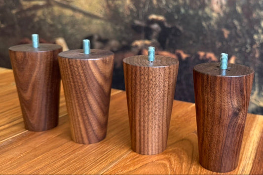 Walnoothout meubelpoten set 10 cm