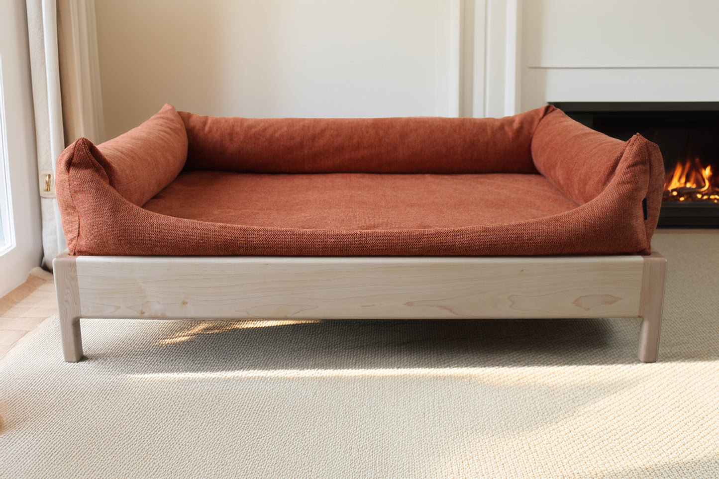 Hondenmand hard maple hout
